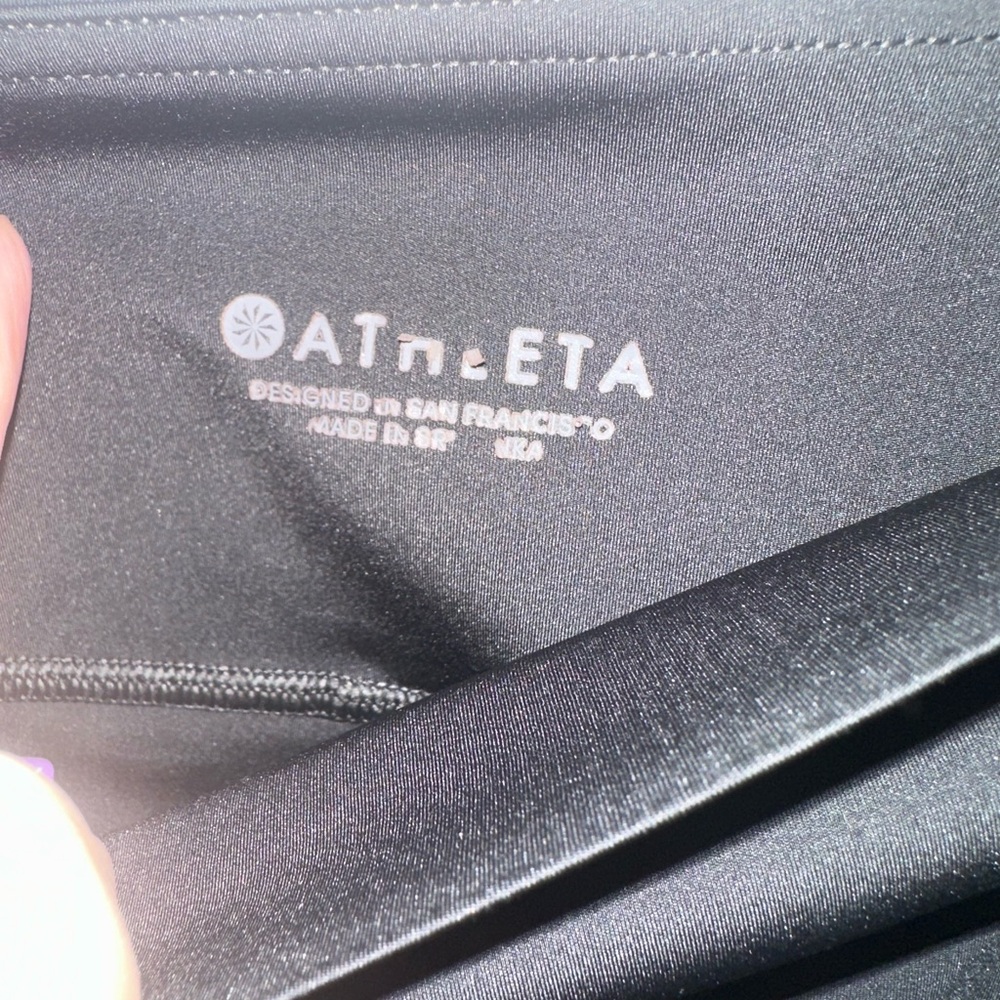 Athleta Black Athletic Skort with Silver Waistband Detail - Picture 6 of 7